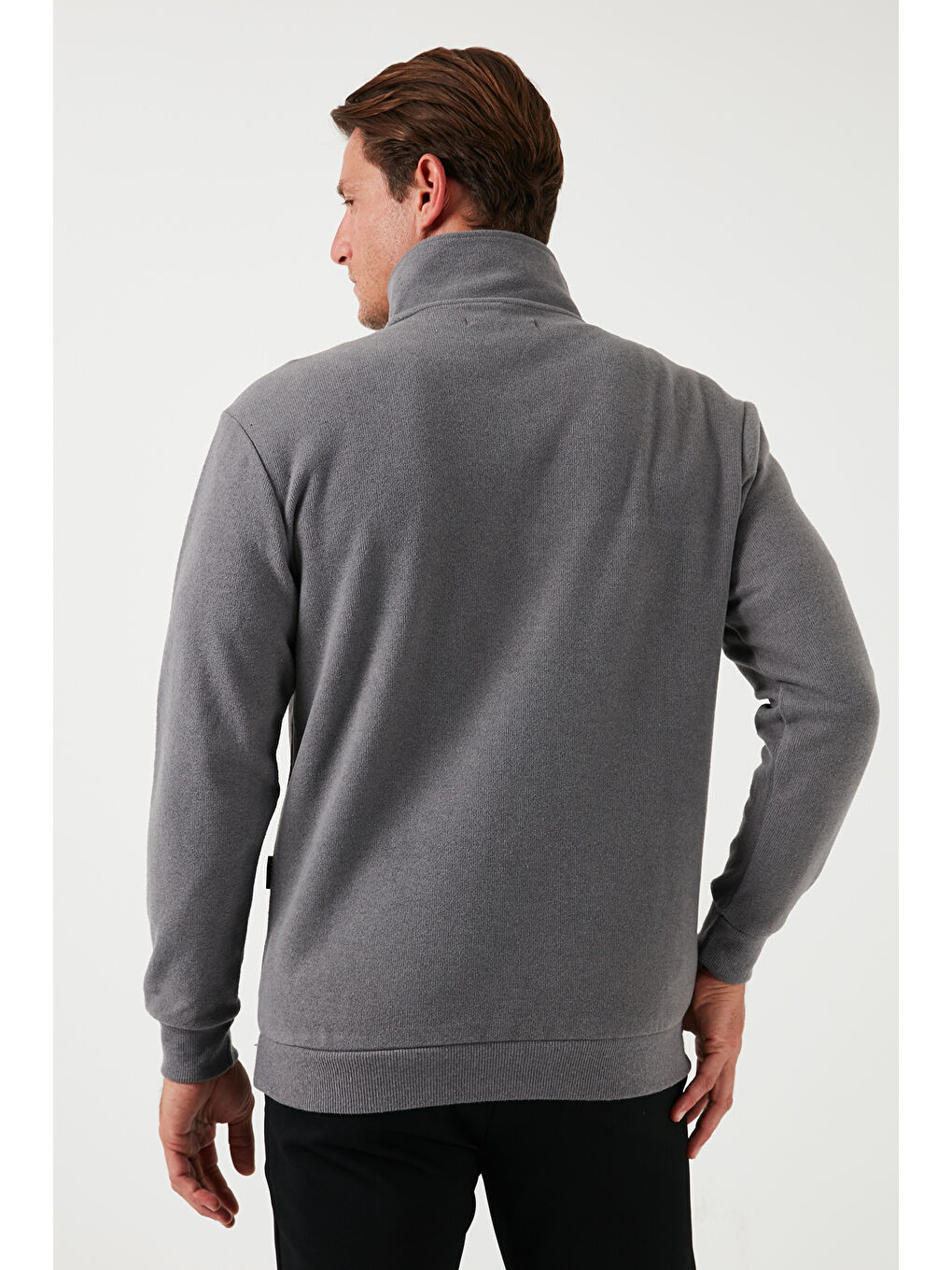 Gri Pamuklu Regular Fit Erkek Kazak 456112 BR-6