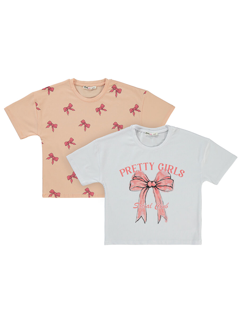 Girls Kız Çocuk 2'li Tişört 6-9 Yaş Lila