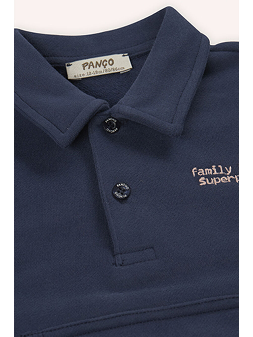 Erkek Bebek Düğmeli Lacivert Sweatshirt-2