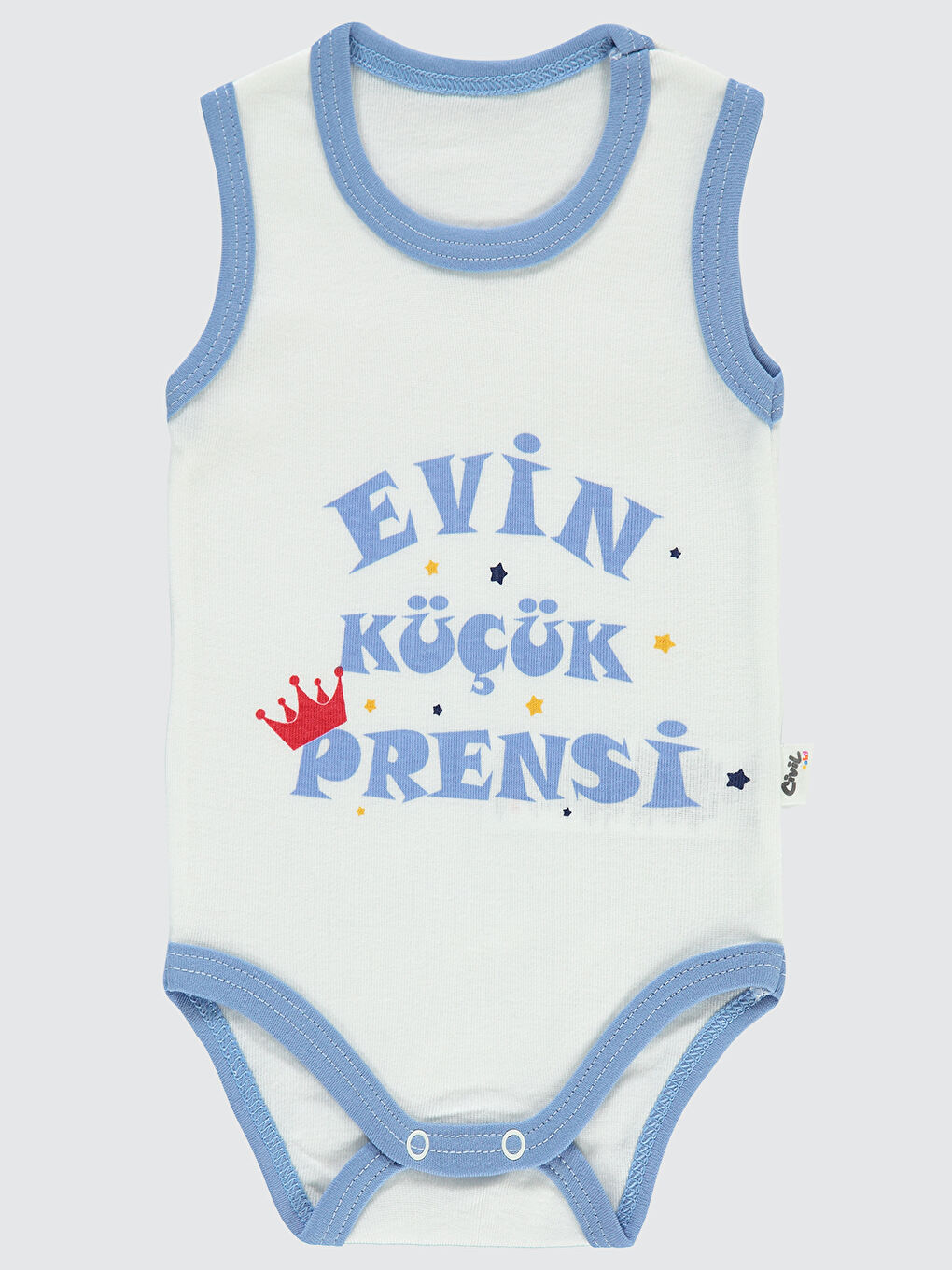 Baby Erkek Bebek Çıtçıtlı Badi 1-36 Ay Mavi