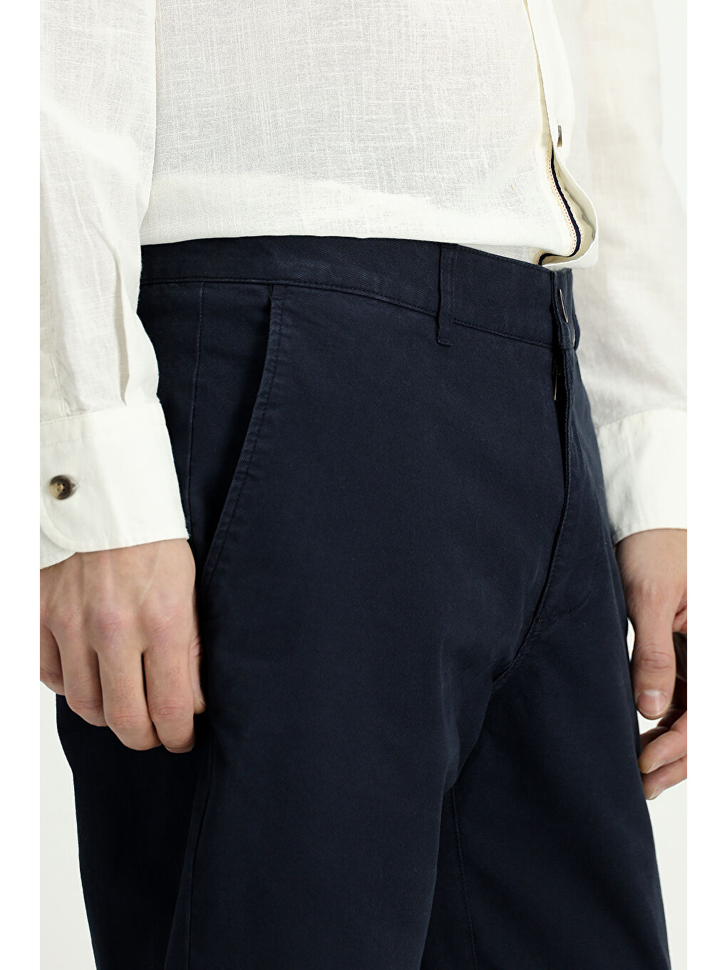 Lacivert Regular Fit Elastanlı Kanvas / Chino Pantolon-4