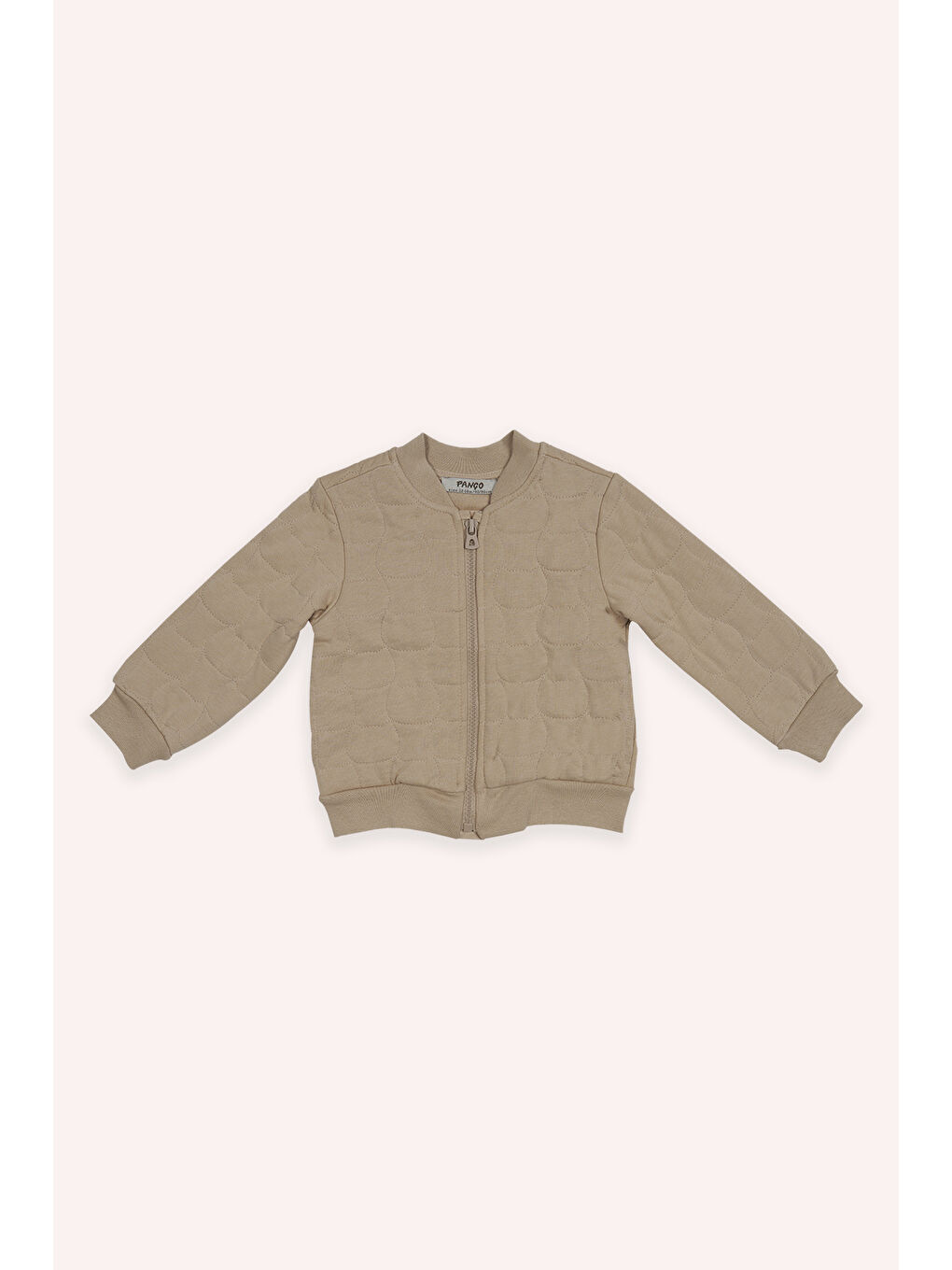 Kız Bebek Kedi Kapitoneli Fermuarlı Bej Sweatshirt