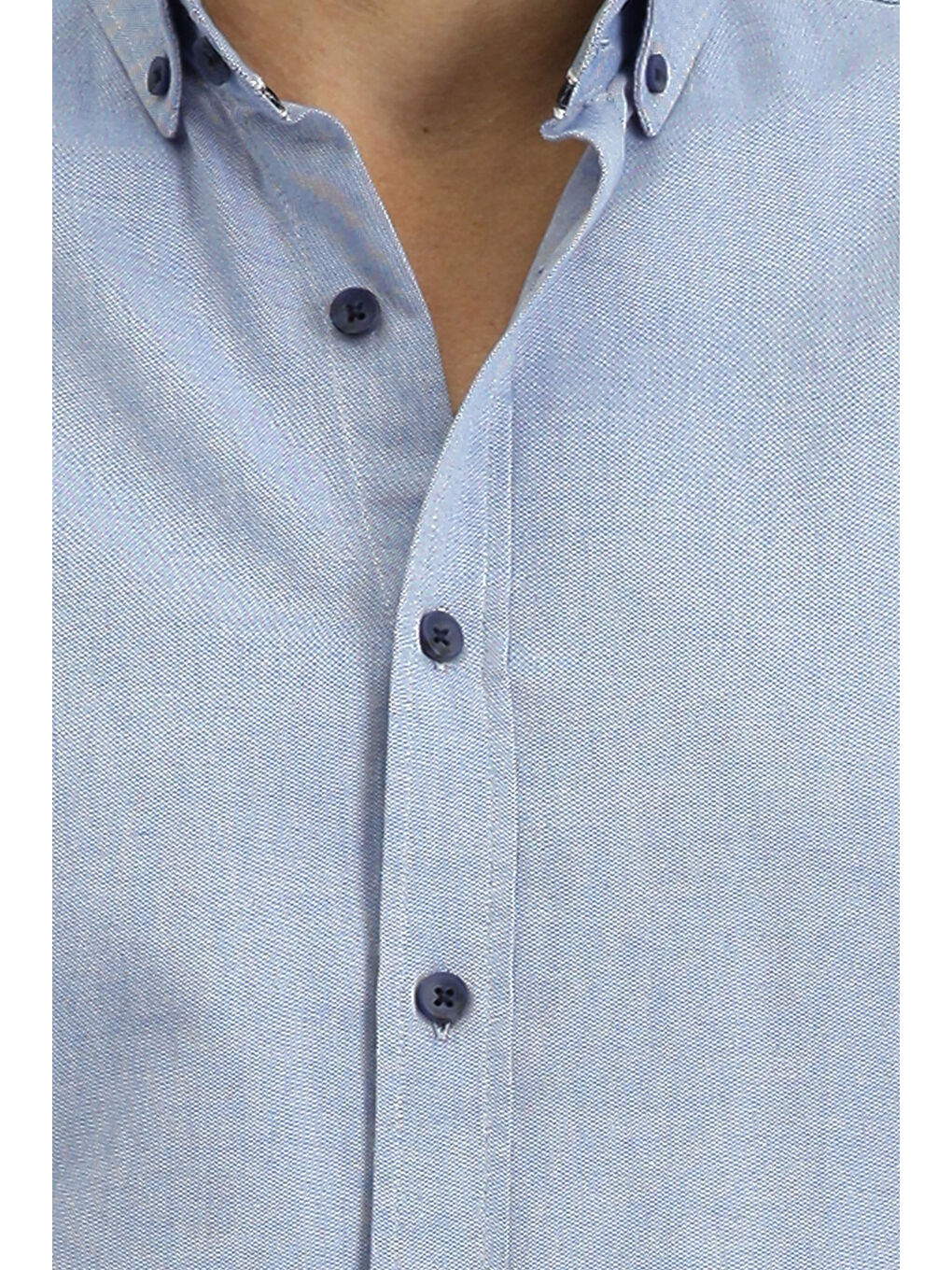 Mavi Uzun Kol Regular Fit Spor Pamuk Düğmeli Yaka Oxford Gömlek-4