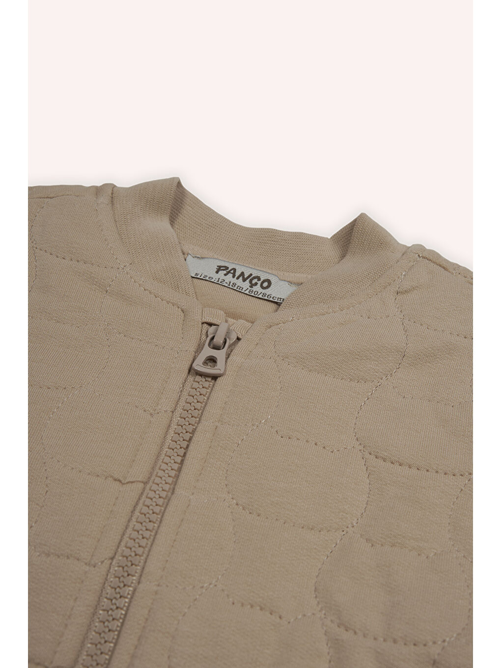 Kız Bebek Kedi Kapitoneli Fermuarlı Bej Sweatshirt-2