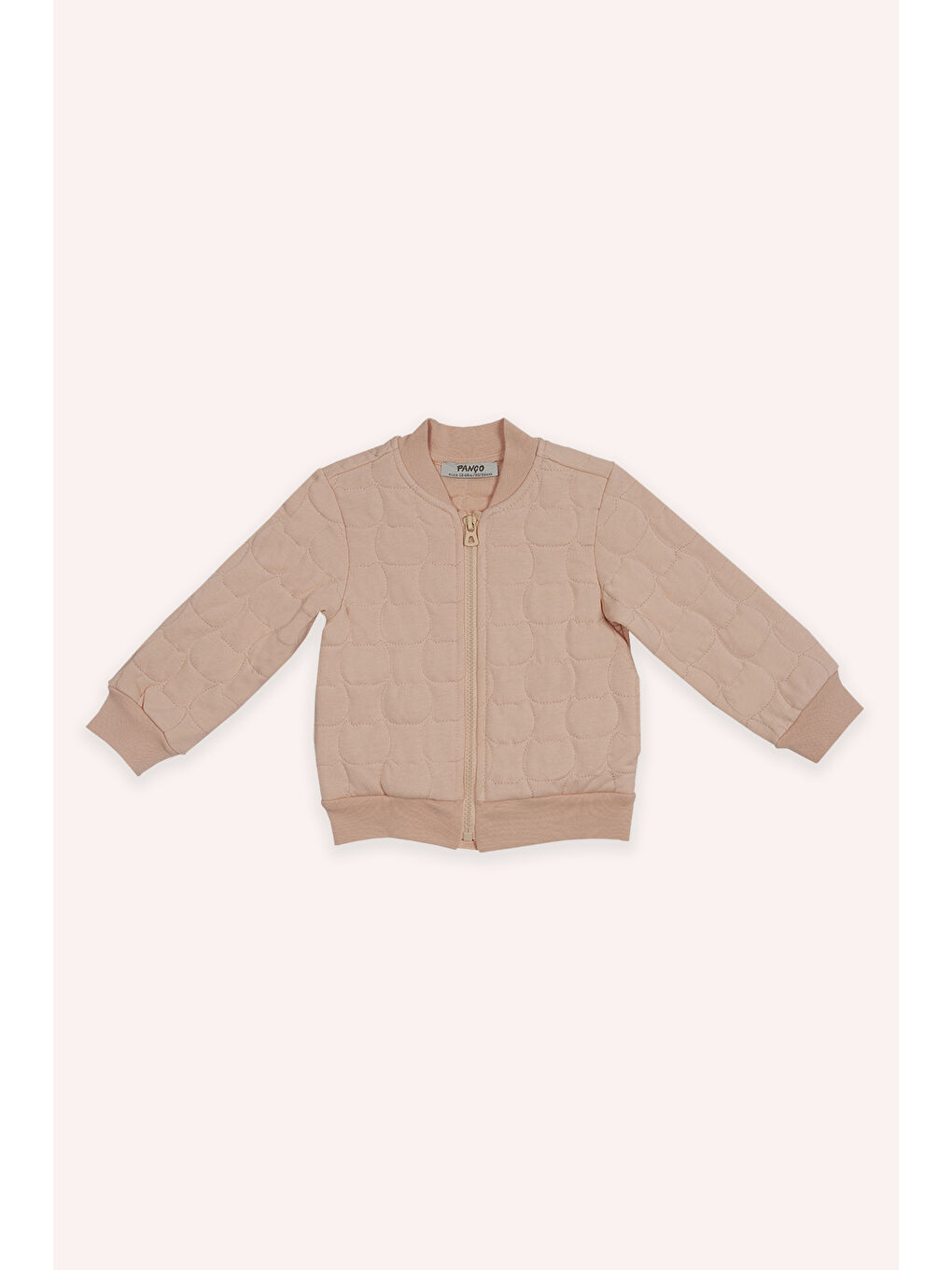 Pembe Kız Bebek Kedi Kapitoneli Fermuarlı Somon Sweatshirt