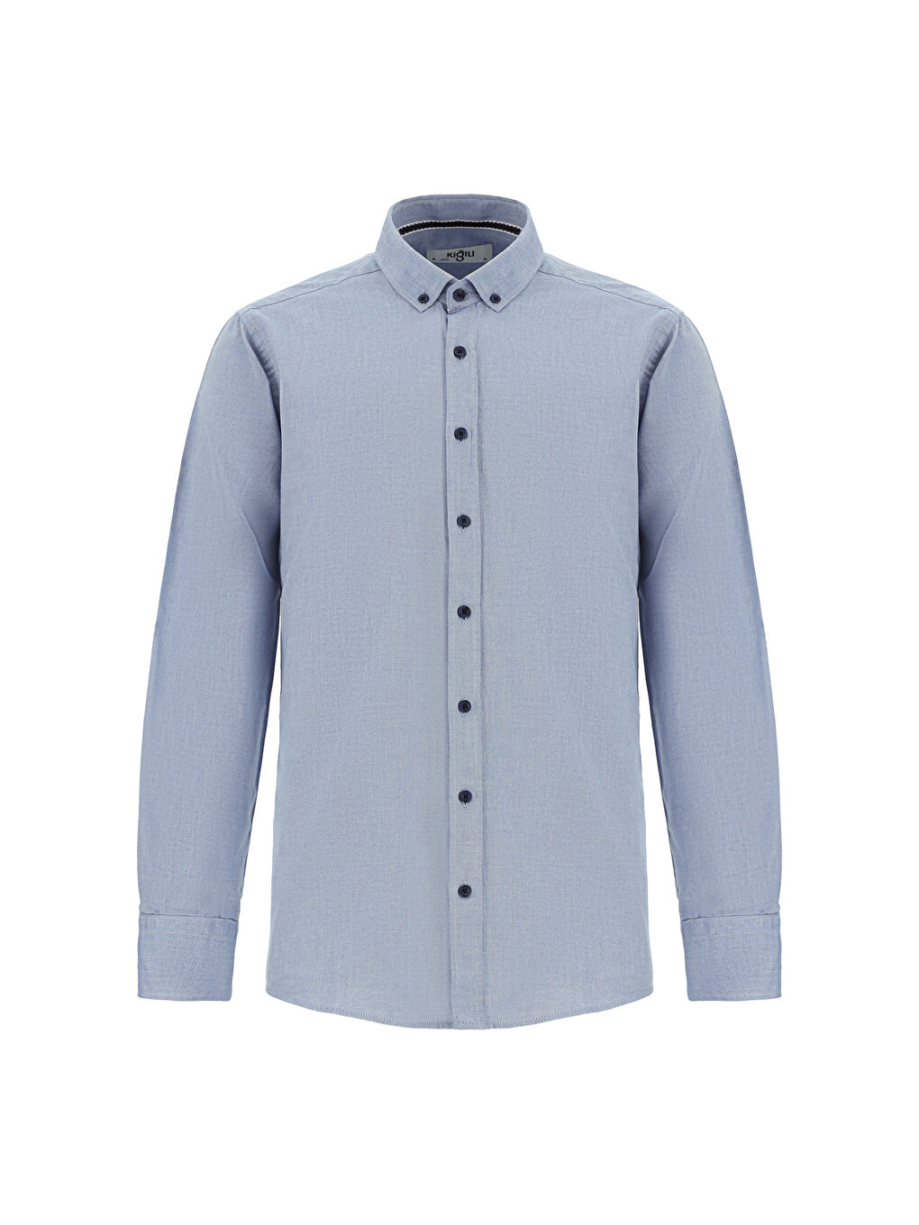 Mavi Uzun Kol Regular Fit Spor Pamuk Düğmeli Yaka Oxford Gömlek-5