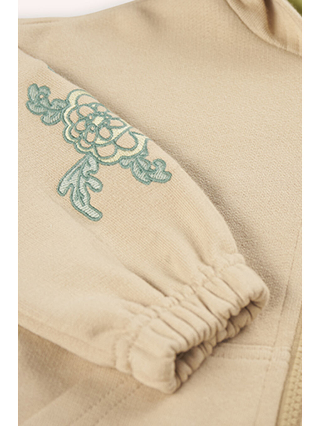 Kız Bebek Fermuarlı Bej Sweatshirt-2