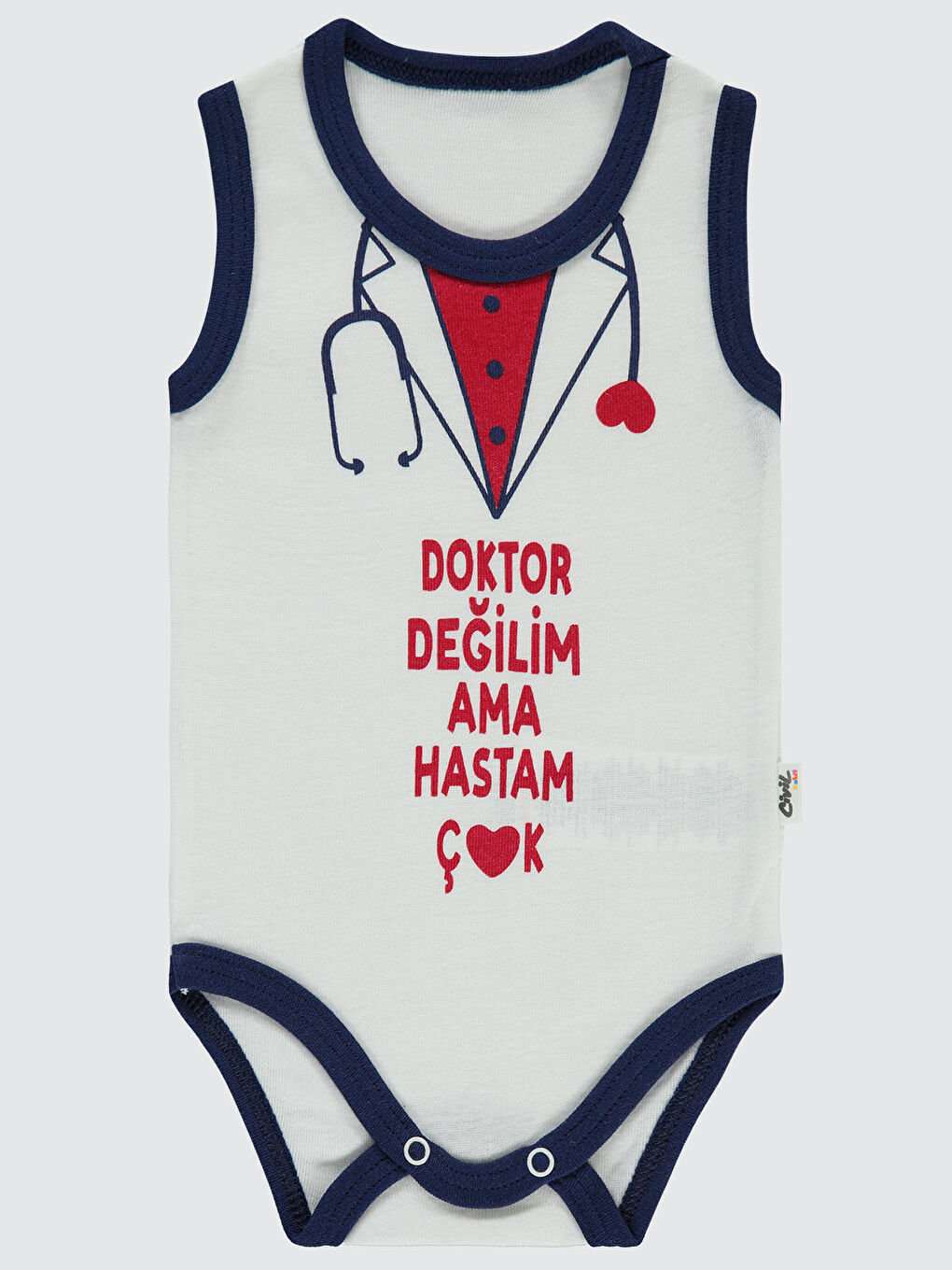 Civil Baby Erkek Bebek Çıtçıtlı Badi 1-36 Ay Lacivert