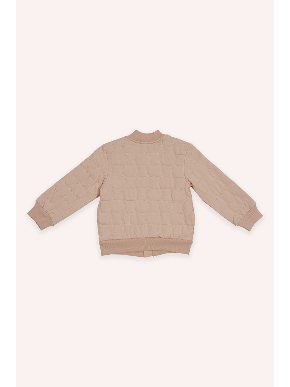 Pembe Kız Bebek Kedi Kapitoneli Fermuarlı Somon Sweatshirt-1