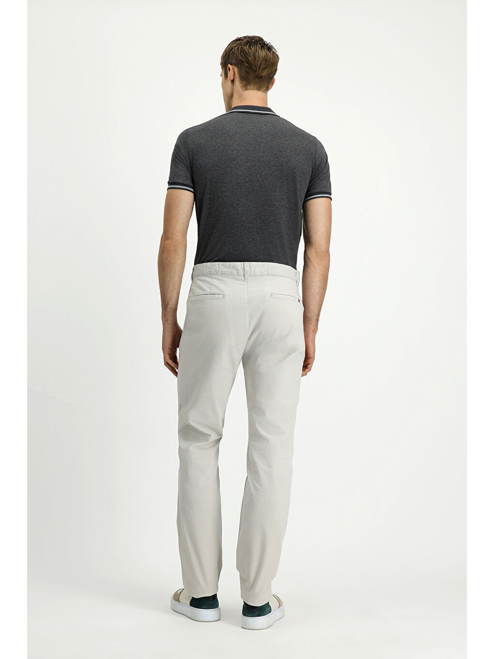 Bej Relaxed Fit Rahat Kesim Elastanlı Kanvas /  Chino Pantolon-3