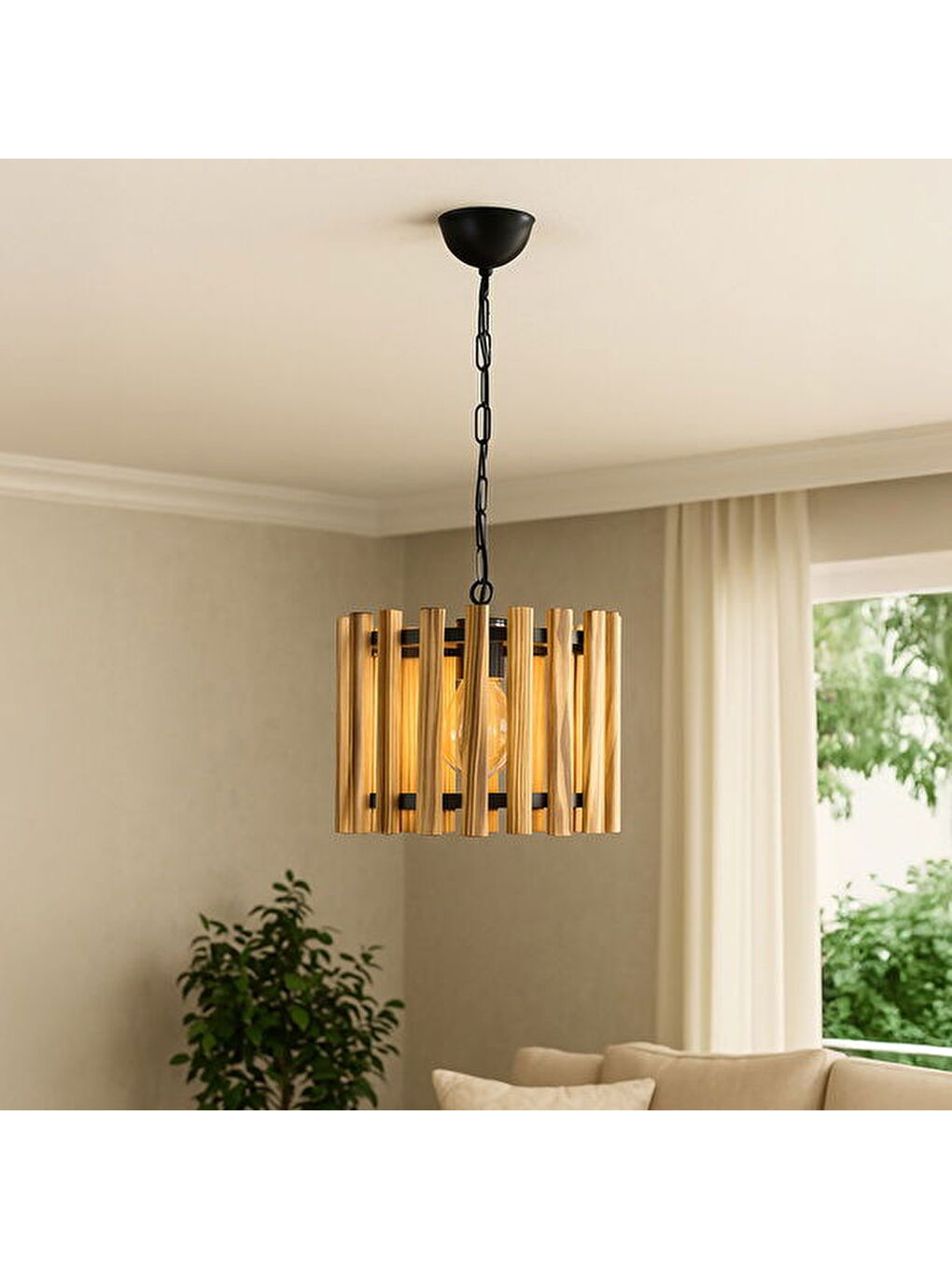 Ahlat 3'lü Sarkıt - Kahverengi / Siyah - 38 cm