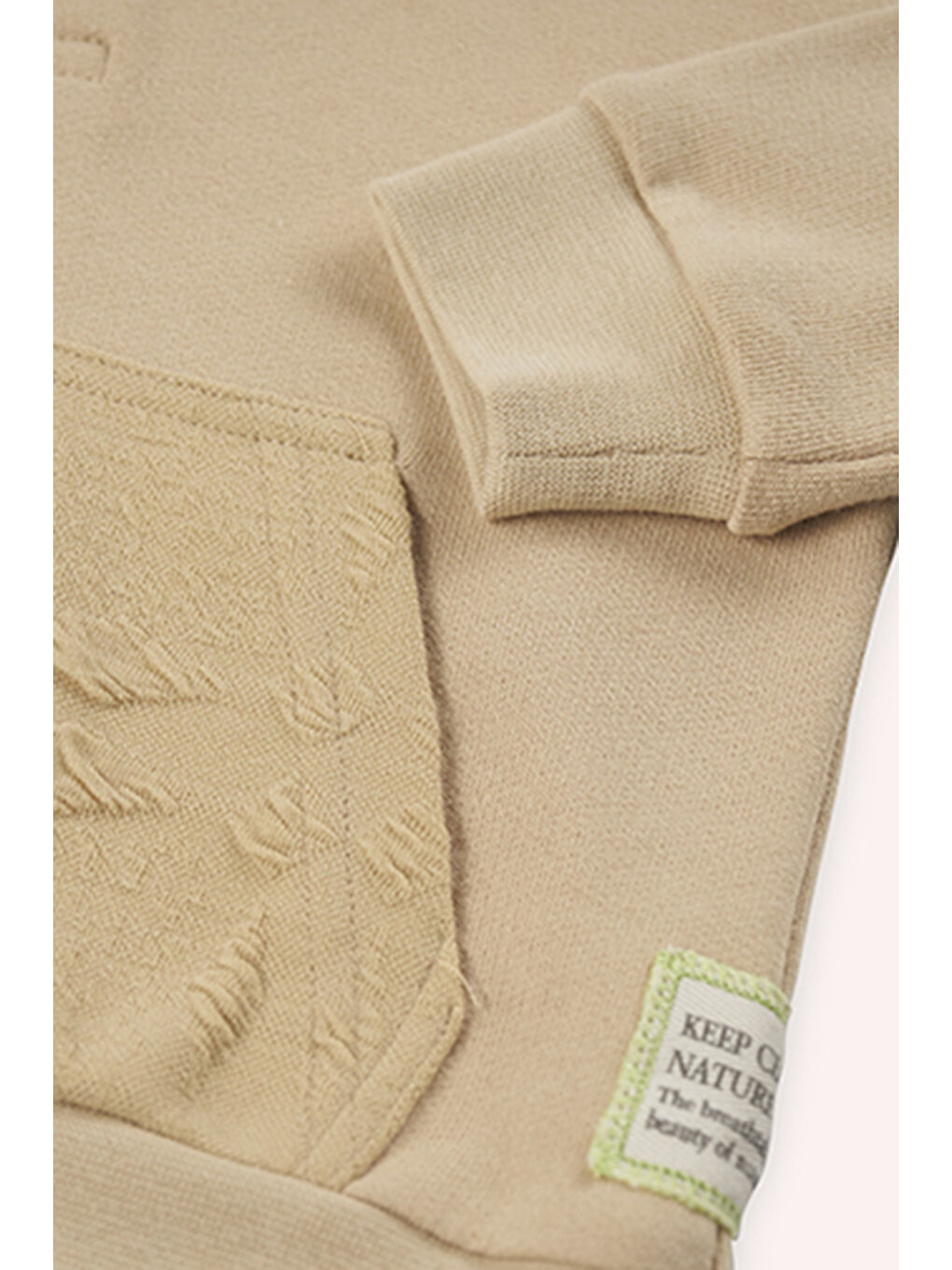 Erkek Bebek Kapüşonlu Bej Sweatshirt-2