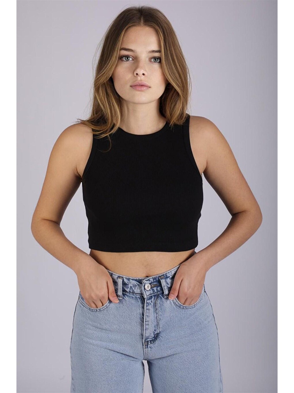 Siyah Crop Top Mg1113