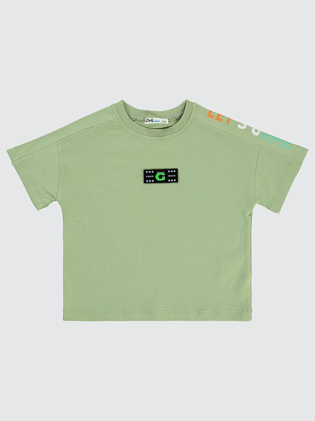 Boys Erkek Çocuk Tişört 2-5 Yaş Haki