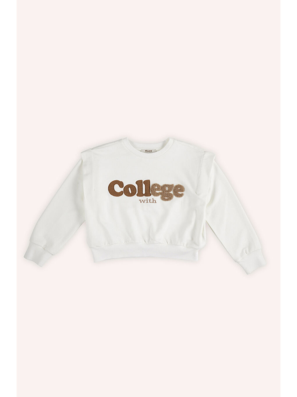Kız Çocuk Nakış Detaylı Ekru Sweatshirt-2
