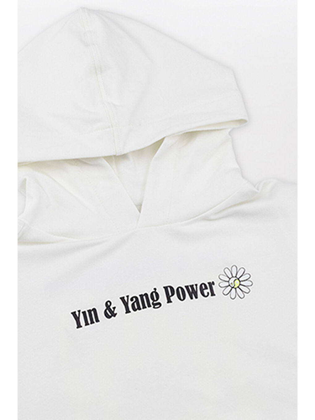 Kız Çocuk Baskı Detaylı Kapüşonlu Ekru Sweatshirt-4