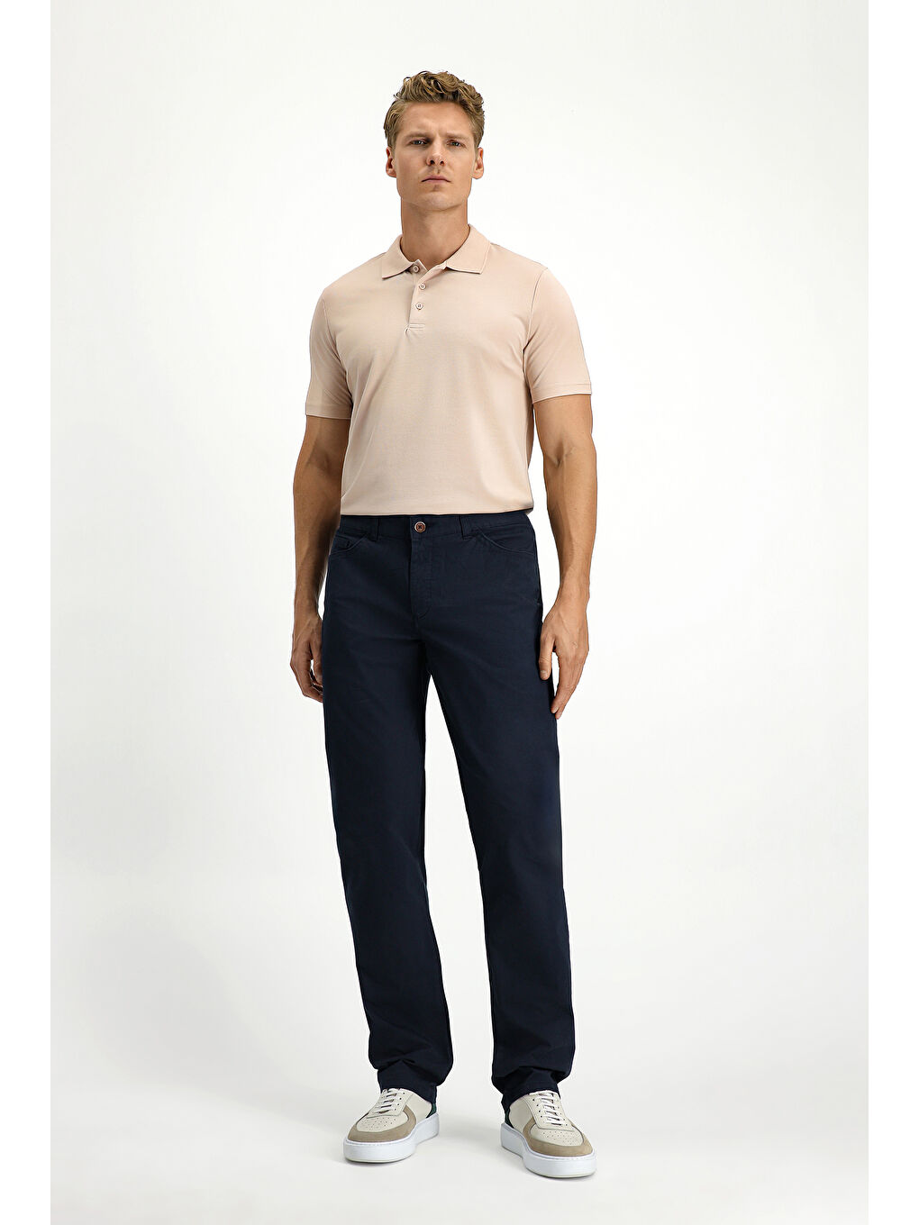 Lacivert Relaxed Fit Rahat Kesim Elastanlı Kanvas / Chino Pantolon