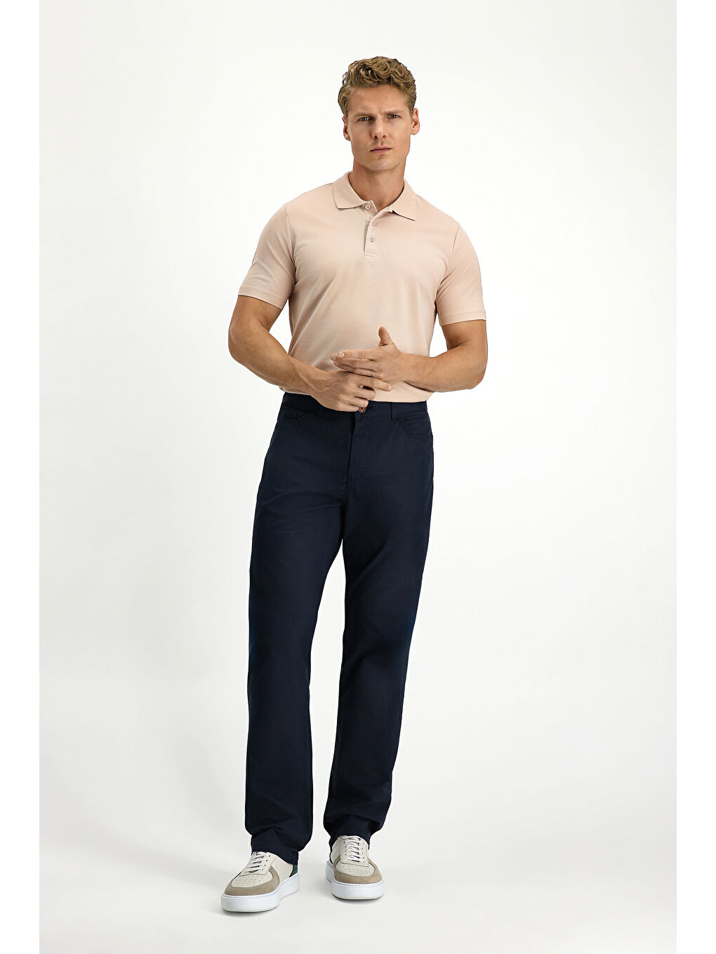 Lacivert Relaxed Fit Rahat Kesim Elastanlı Kanvas / Chino Pantolon-1