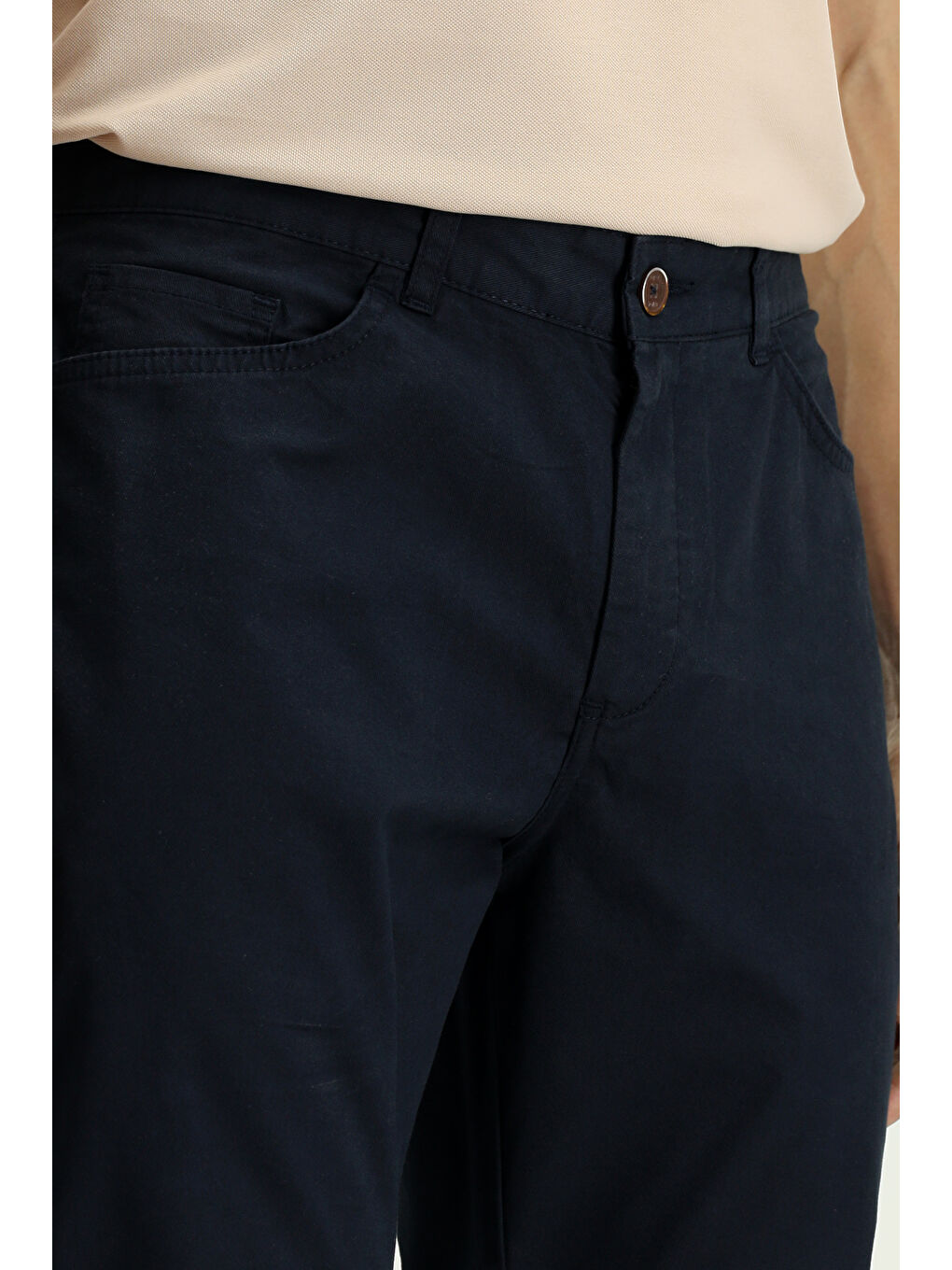 Lacivert Relaxed Fit Rahat Kesim Elastanlı Kanvas / Chino Pantolon-3