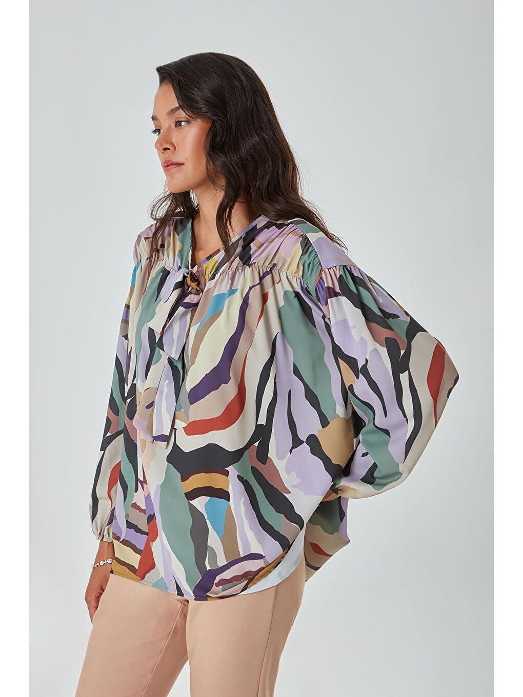 Karışık Renkli Zebra Tunik-2