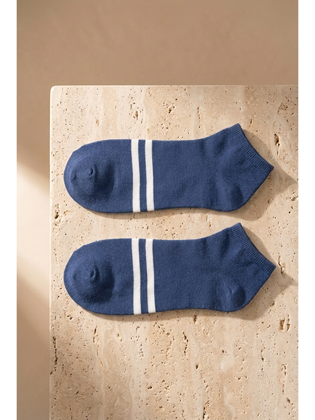 Karışık Erkek 4'lü Çizgili Step Patik Çorap-1