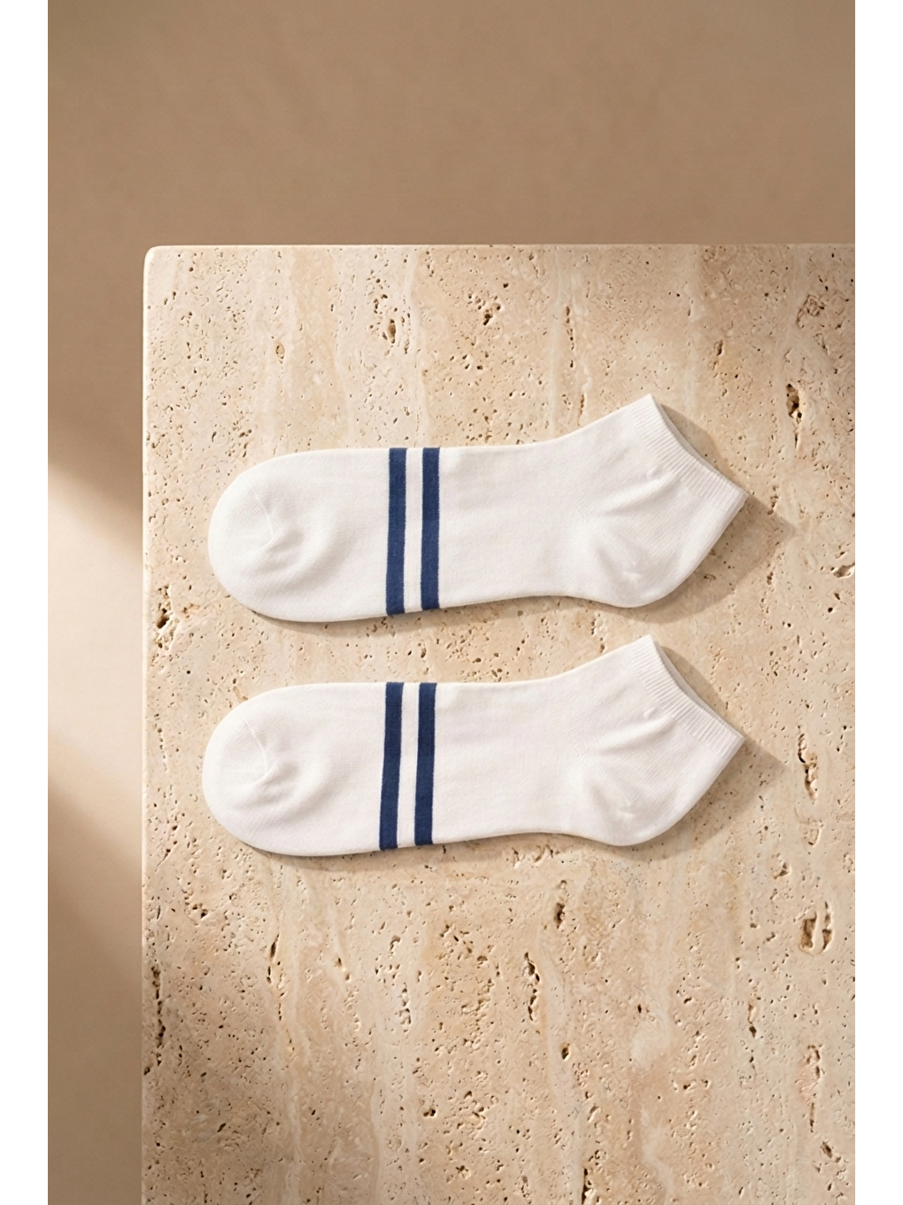 Karışık Erkek 4'lü Çizgili Step Patik Çorap-3