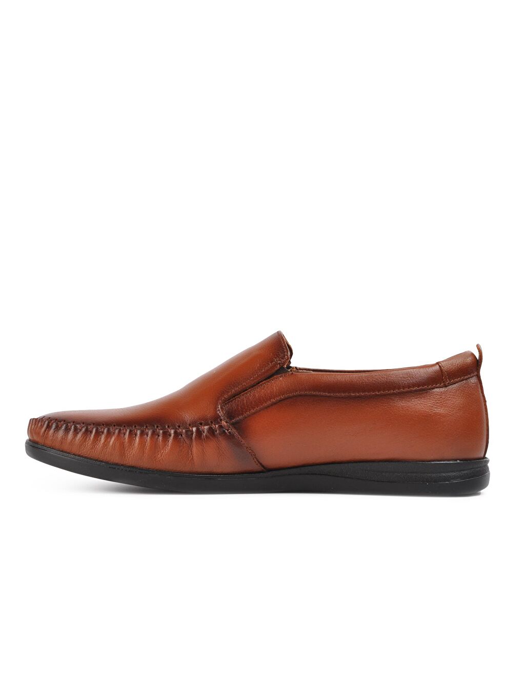 Kahverengi 470 Taba Comfort Erkek Hakiki Deri Slip On Ayakkabı-1