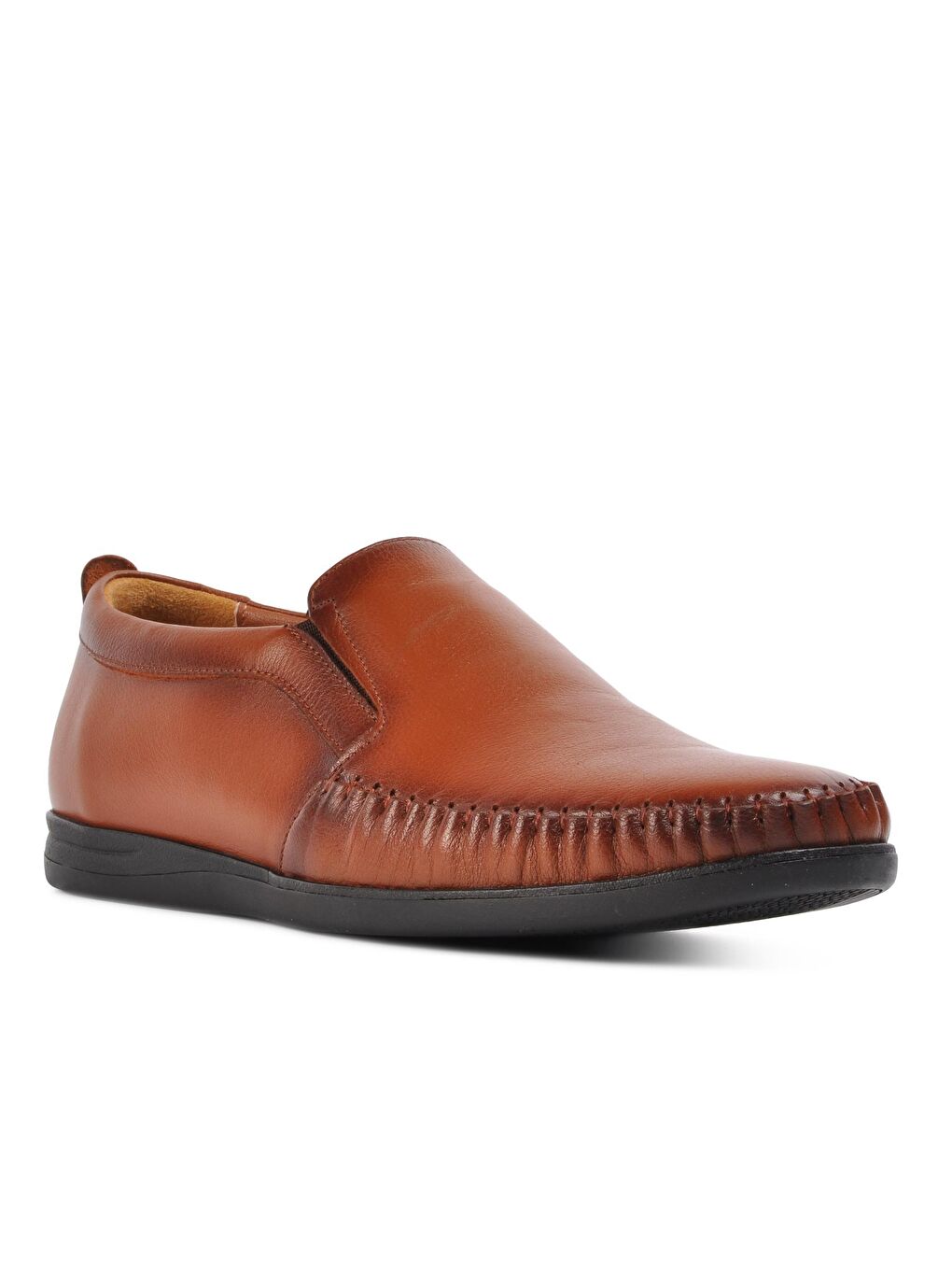 Kahverengi 470 Taba Comfort Erkek Hakiki Deri Slip On Ayakkabı-2