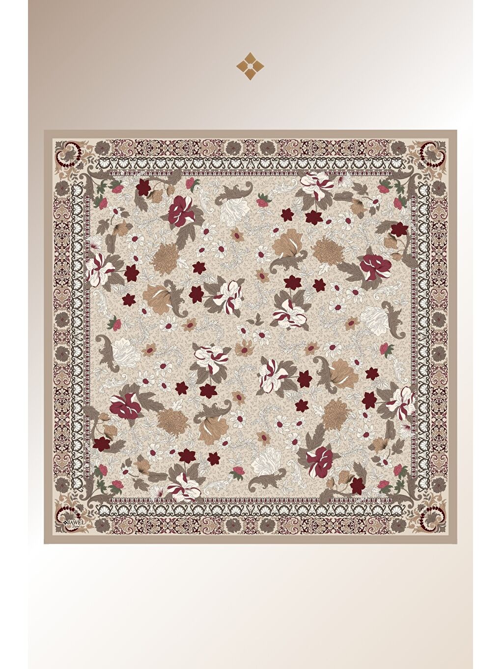 Karışık Kadın Spring Soft Eşarp Paketi Misya (Bordo-Haki-Krem Bordo)-3