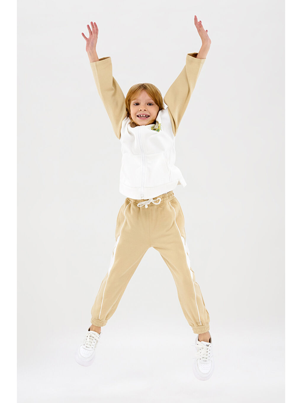 Kız Çocuk Beyaz Kapüşonlu Sweatshirt-2