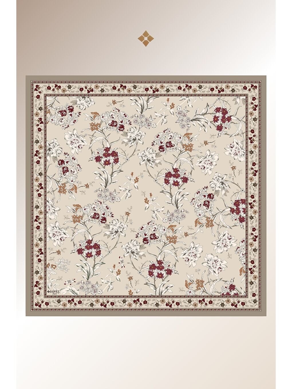 Karışık Kadın Spring Soft Eşarp Paketi Limira (Krem Bordo-Haki-Bordo)-3