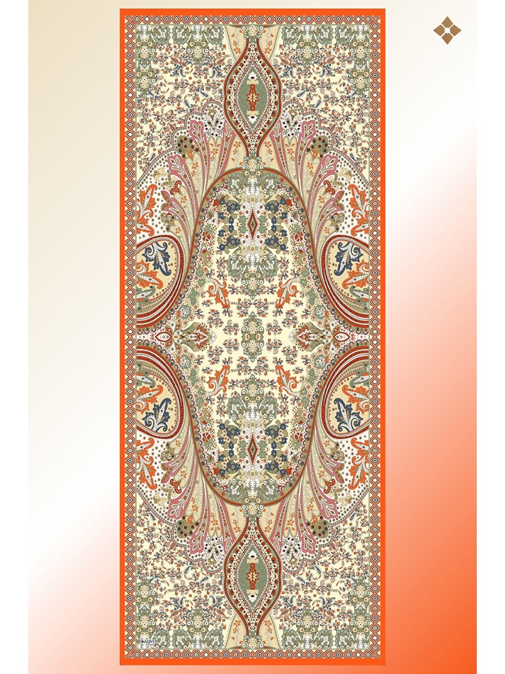 Karışık Kadın Alinda Soft Şal Paketi (Turuncu-İndigo-Açık Yağ Yeşili)-2