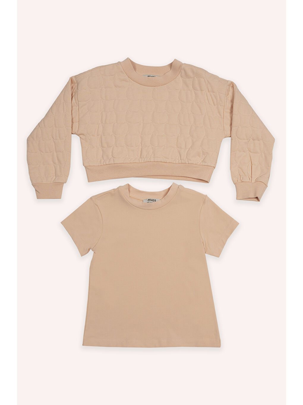 Pembe Kız Çocuk Kedi Kapitoneli Somon Sweatshirt