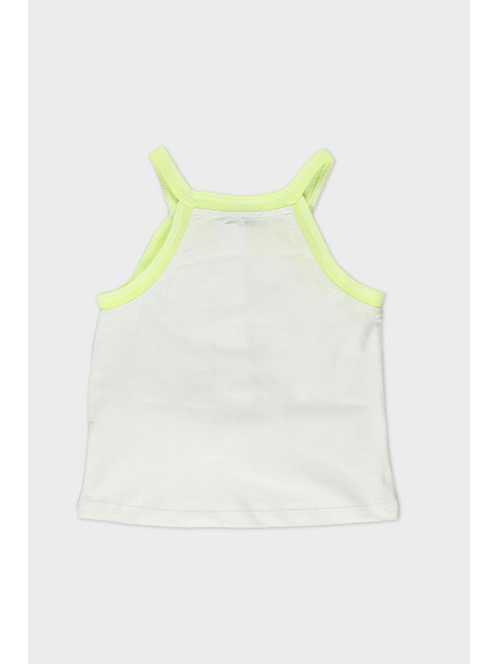 Kız Çocuk Neon Yaka Detaylı Beyaz Atlet-4