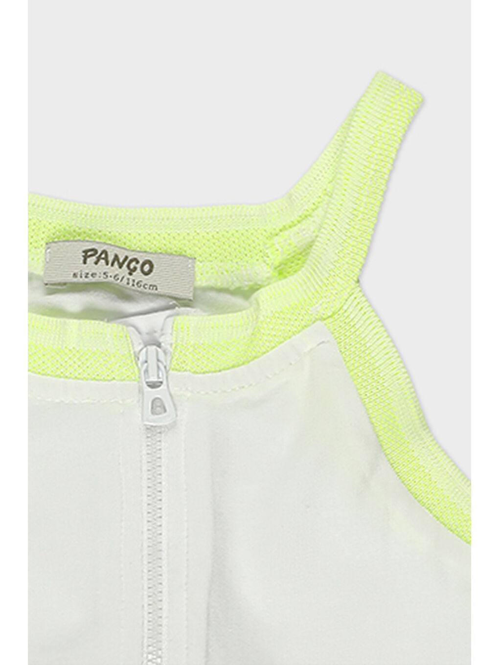 Kız Çocuk Neon Yaka Detaylı Beyaz Atlet-5