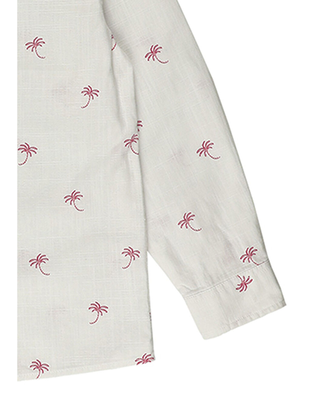 Erkek Çocuk Palmiye Desenli Beyaz Gömlek-3