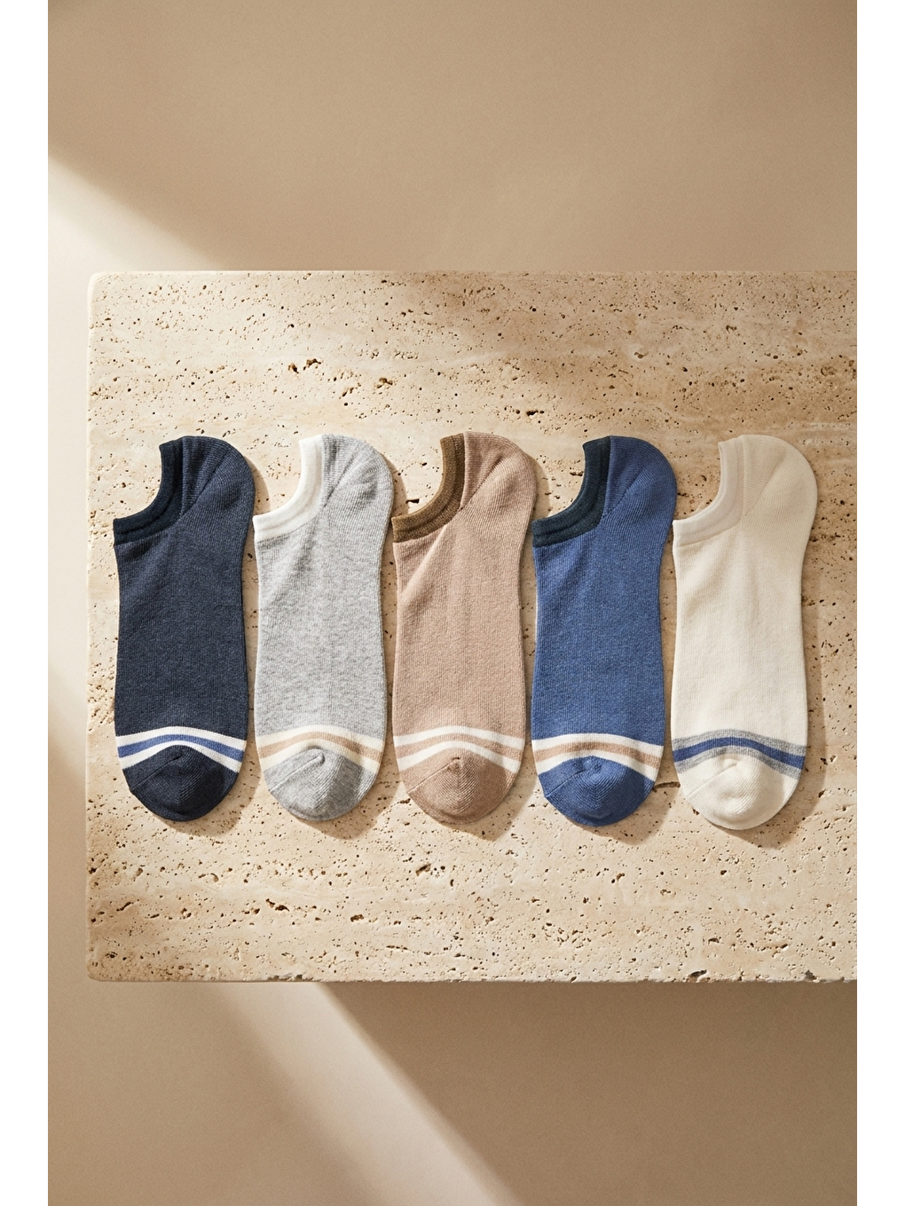 Karışık Erkek 5'li Paket Step Sneaker Çorap