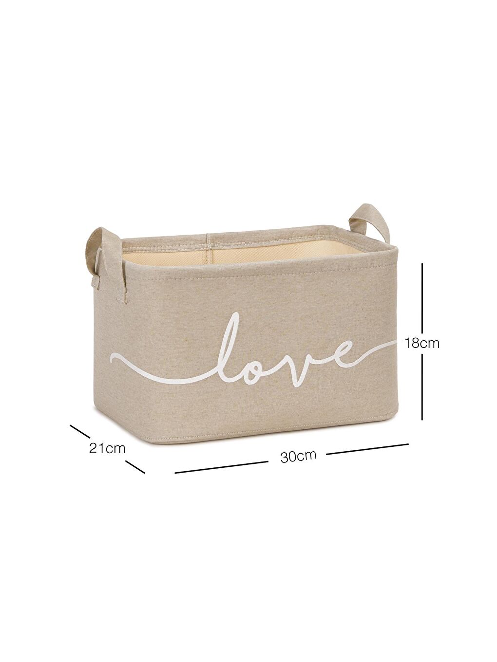 Ocean Home Textile Bej Renk Love Sepet 30 x 21 x 18 cm - 6