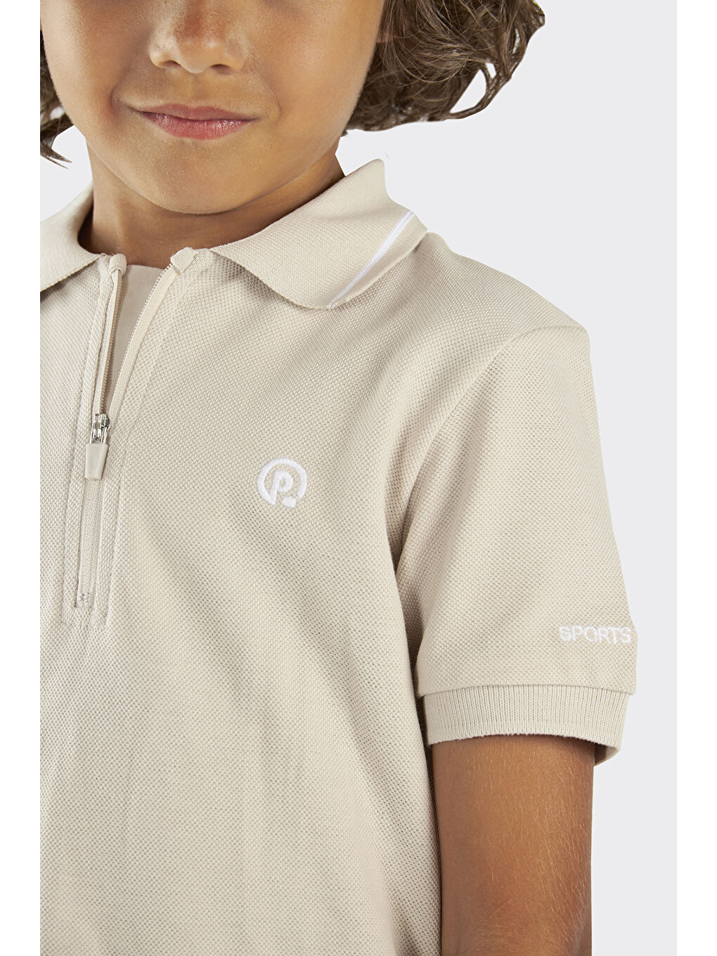 Erkek Çocuk Bej Polo Yaka Tişört-1