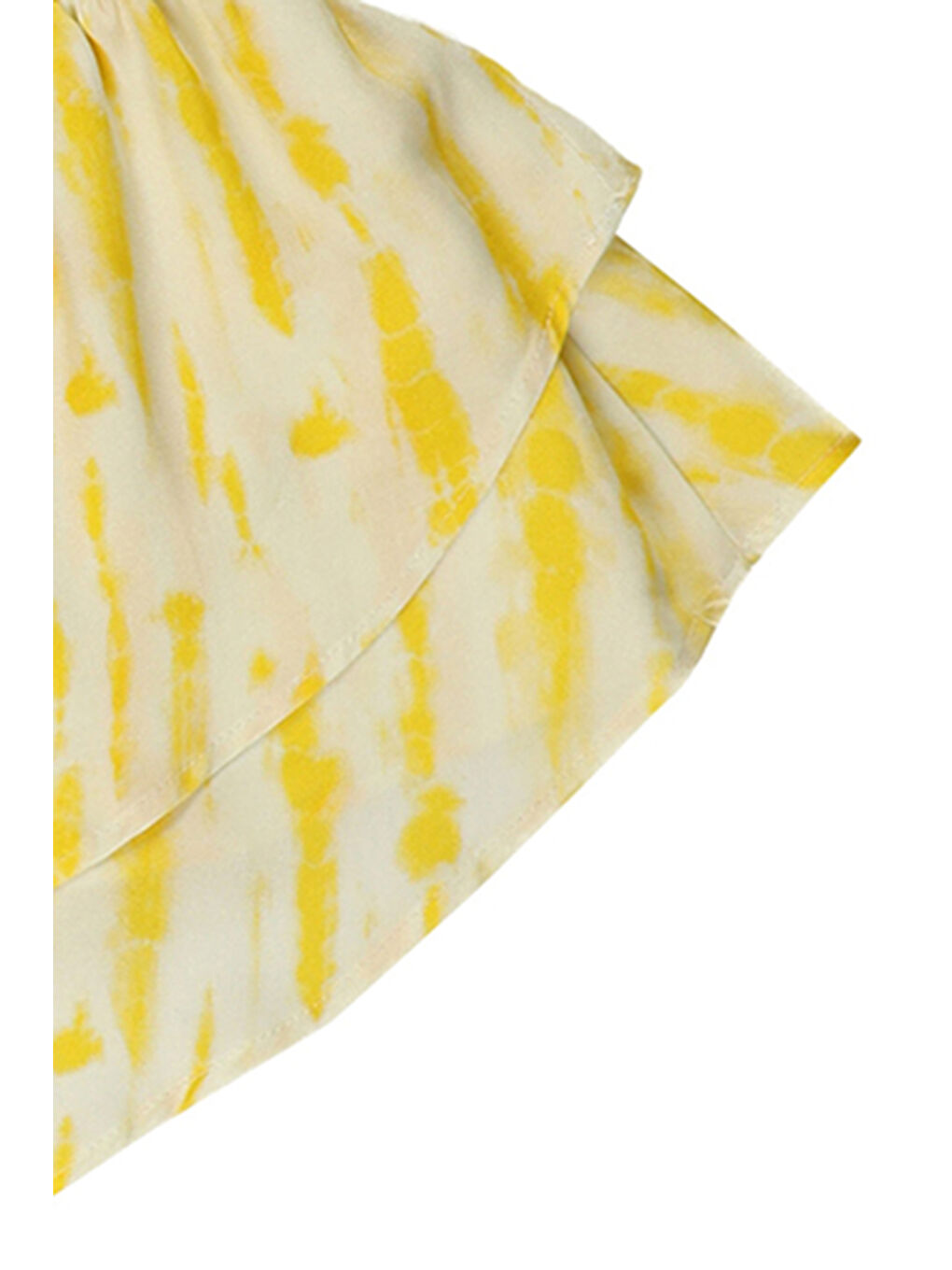 Kız Çocuk Batik Desenli Kat Detaylı Sarı Bluz-2