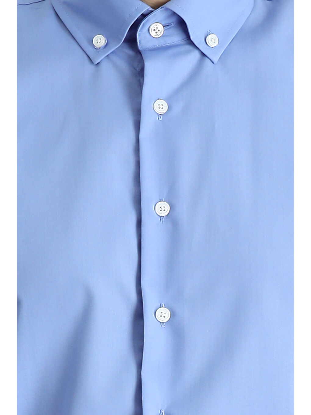 Mavi Uzun Kol Regular Fit Non Iron Ütü Gerektirmeyen Pamuklu Düğmeli Yaka Büyük Beden Gömlek-5