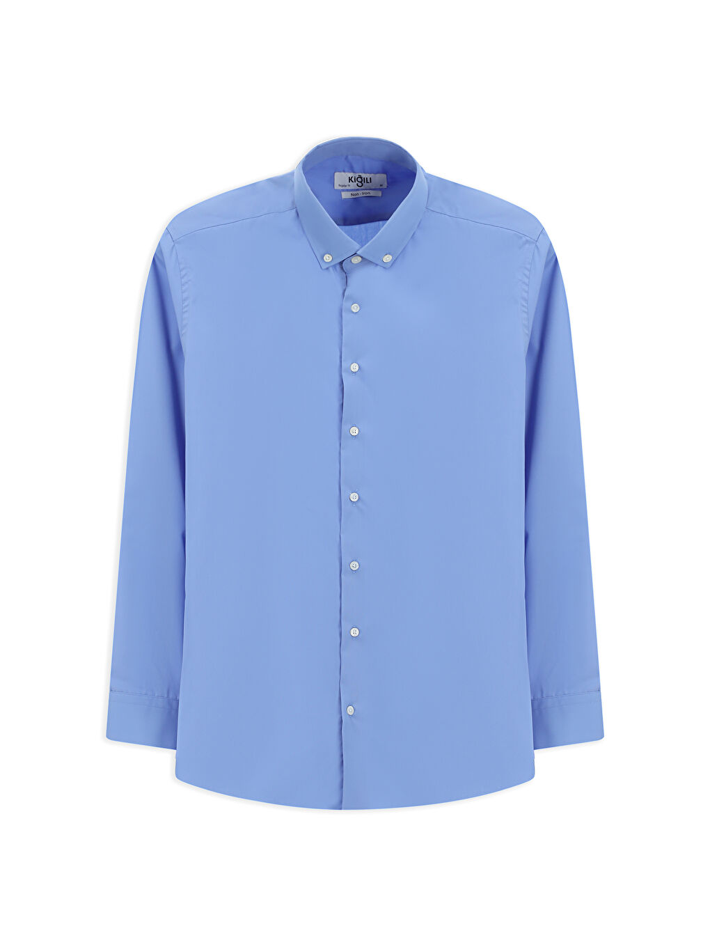 Mavi Uzun Kol Regular Fit Non Iron Ütü Gerektirmeyen Pamuklu Düğmeli Yaka Büyük Beden Gömlek-7