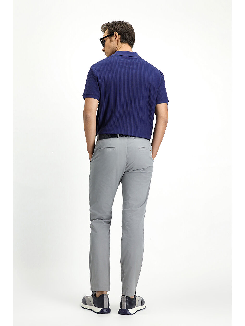 Gri Relaxed Fit Rahat Kesim Elastanlı Kanvas / Chino Pantolon-2