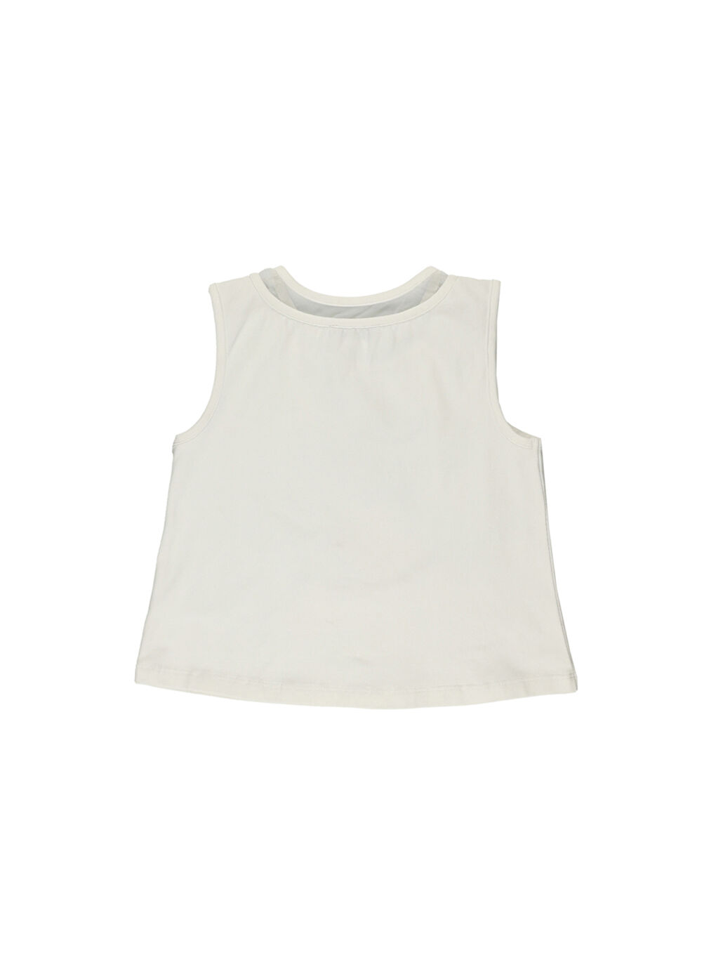 Kız Çocuk Baskı Detaylı Ekru Atlet-1