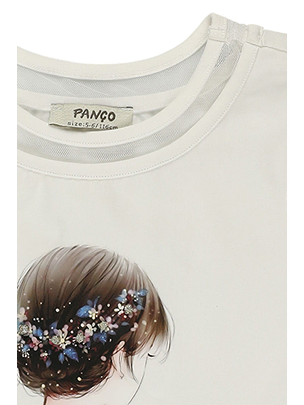 Kız Çocuk Baskı Detaylı Ekru Atlet-2