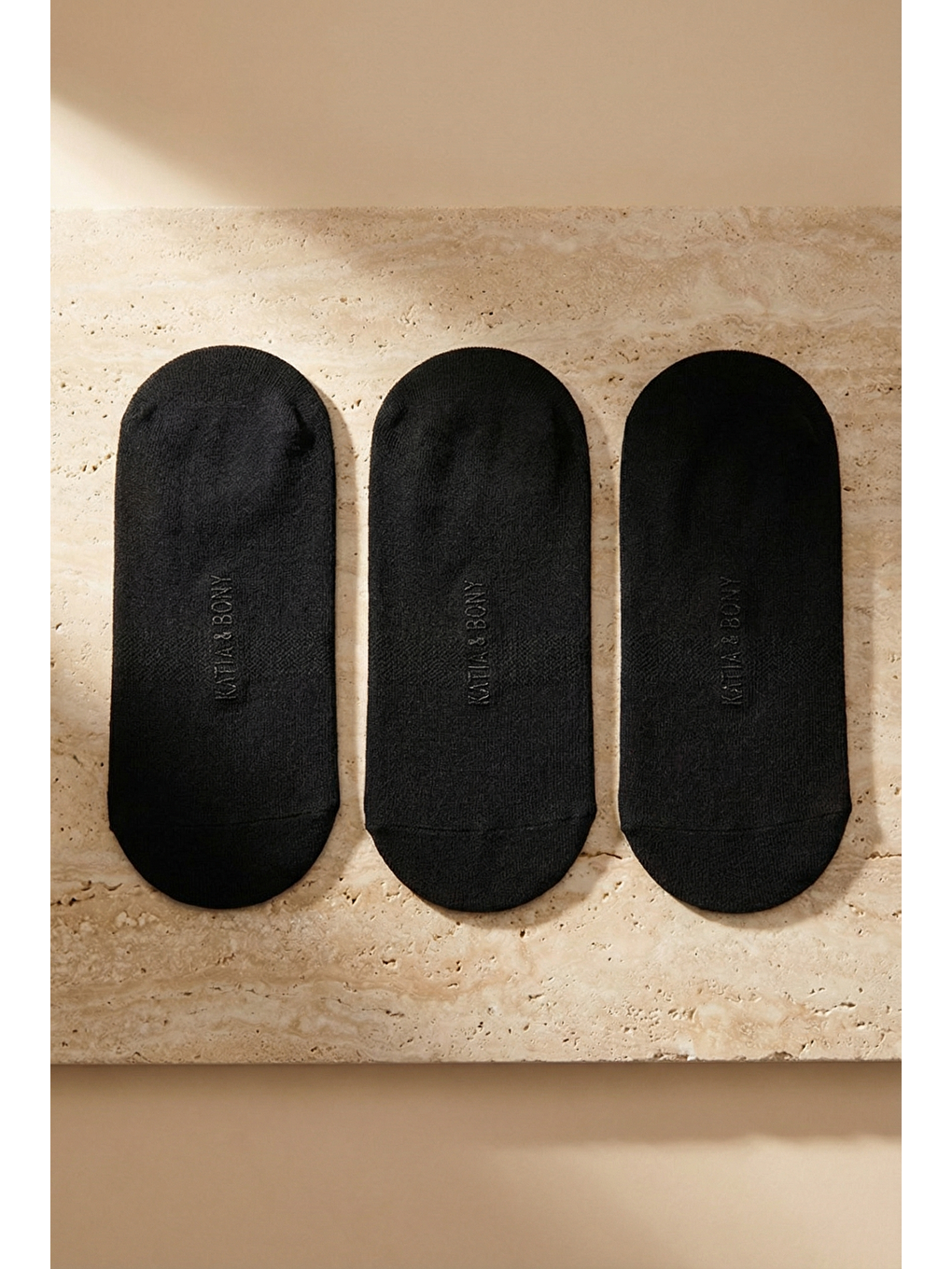 3'lü Paket Basic Erkek Görünmez Babet Çorap Siyah/siyah/siyah-1
