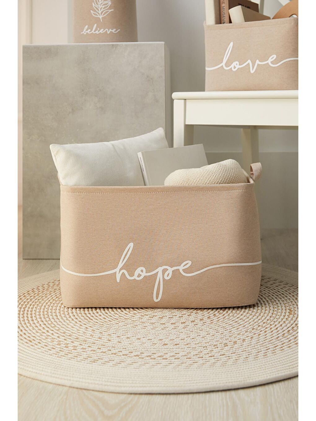 Ocean Home Textile Bej Renk Hope Sepet 42 x 31 x 25 cm - 4