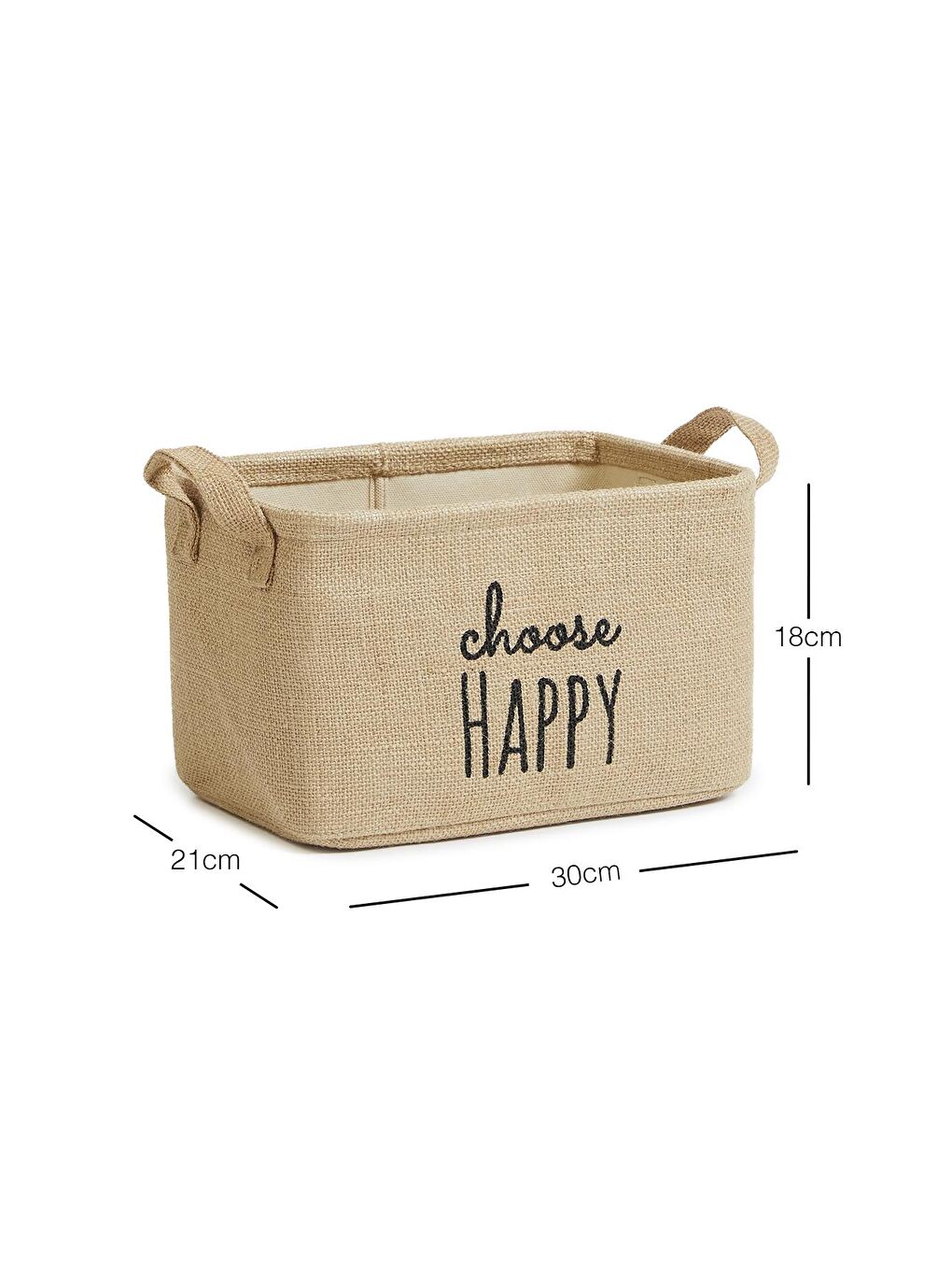 Ocean Home Textile Bej Choose Happy Jüt Sepet 30 x 21 x 18 cm - 4