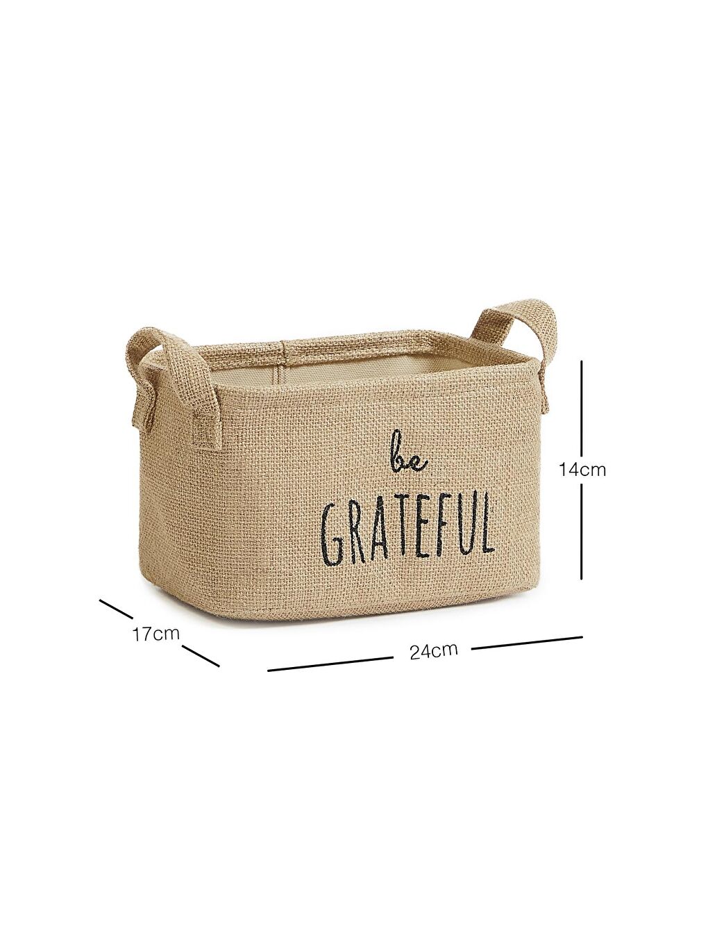 Ocean Home Textile Bej Be Grateful Jüt Sepet 24 x 17 x 14 cm - 6