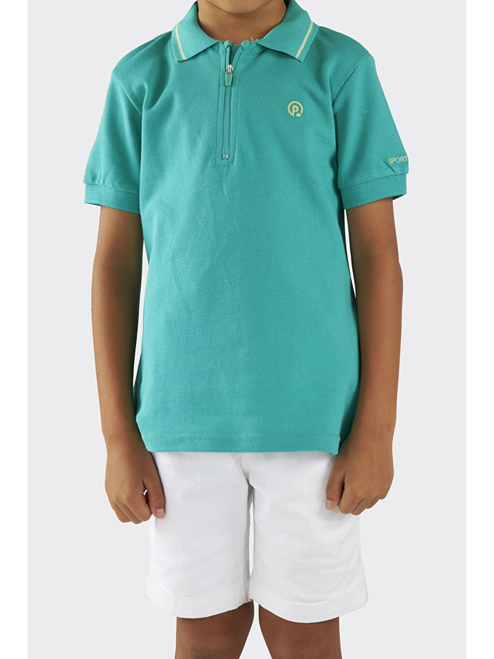Erkek Çocuk Yeşil Polo Yaka Tişört-1